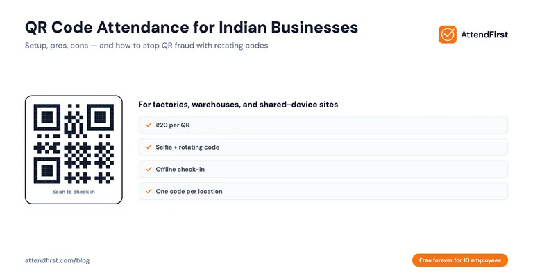 QR Code Attendance India: Setup Guide, Pros and Cons (2026)